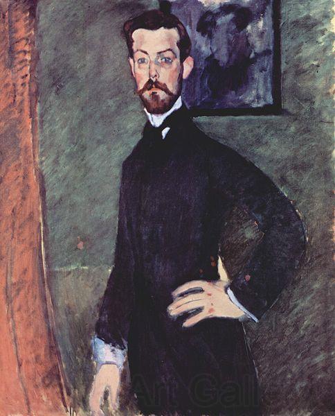Amedeo Modigliani Portrat des Paul Alexanders vor grunem Hintergrund France oil painting art